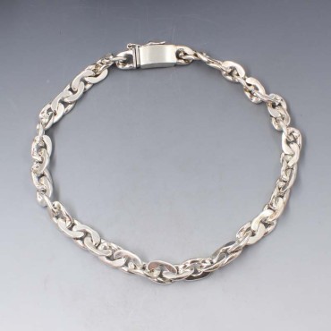 Solid Mexican silver curb necklace